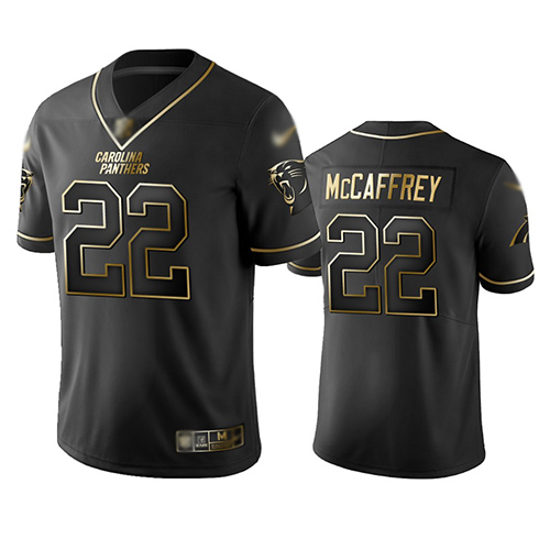 wholesale jerseys and hats Men\'s Carolina Panthers #22 Christian McCaffrey Black Stitched Limited Golden Edition Jersey cheap nike nfl jerseys ...